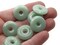 8 19mm Light Green Glass Large Hole Donut Flat Round Ring Beads
